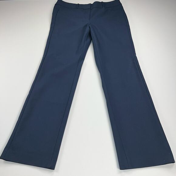 LOFT Julie Straight Dress Chino Trousers Navy Blue Mid Rise 32' Inseam Size 10T - Picture 11 of 11